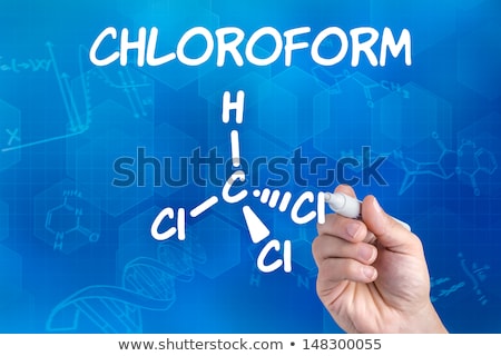 Stock fotó: Hand With Pen Drawing The Chemical Formula Of Chloroform