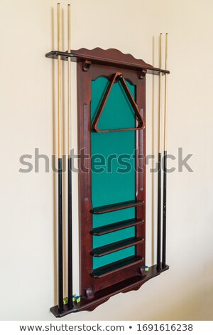 Сток-фото: Closeup Shot Of Stand With Billiard Equipment