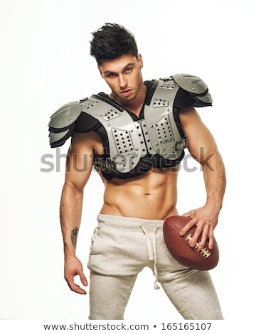 Stockfoto: Shirtless Football Player With Helmet