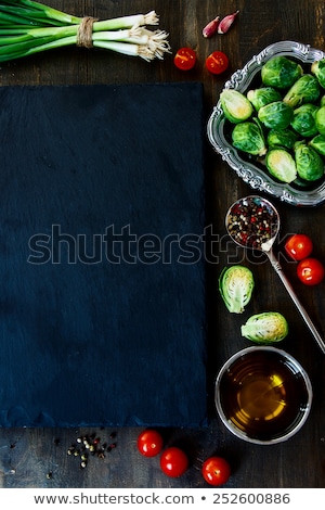 Stockfoto: Fresh Farm Brussels Sprouts With Copy Space