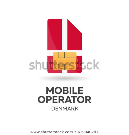 Foto stock: Denmark Mobile Operator Sim Card With Flag Vector Illustration