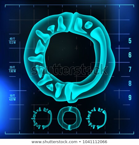 Stock fotó: O Letter Vector Capital Digit Roentgen X Ray Font Light Sign Medical Radiology Neon Scan Effect