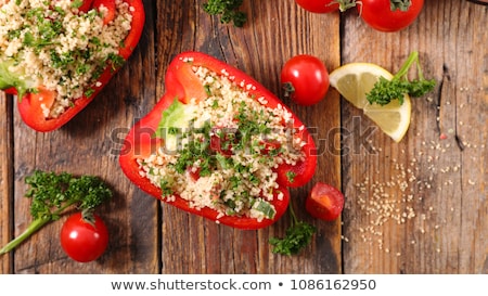 Stock photo: Stuffed Bell Pepper With Semolina And Herbs