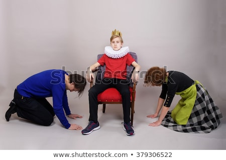 Stock photo: Mother Parent Down Before Their Son Are King