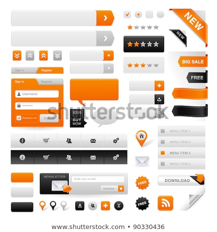 Foto stock: Orange Web Icons