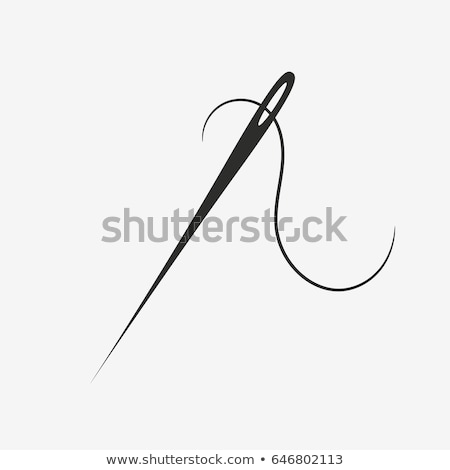 Stok fotoğraf: Needle And Thread Icon Vector Outline Illustration