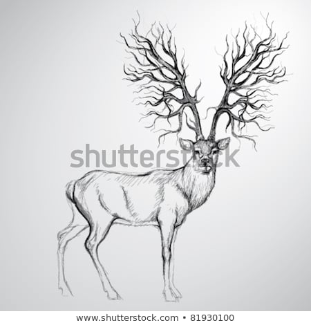 Foto stock: Christmas Tree Made Of Gray Paper On Wood Background