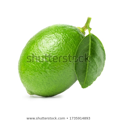 Zdjęcia stock: One Whole Lime And One Half Lime On White