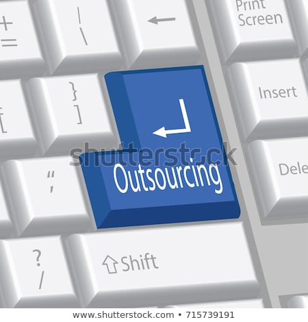 Stock photo: Outsourcing On Red Keyboard Button