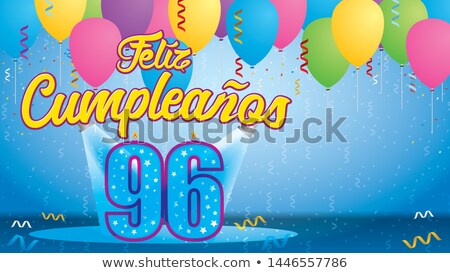 Foto stock: Red Balloons With Ribbon - Number 96