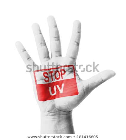 Foto stock: Stop Uv On Open Hand