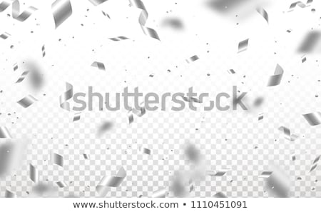 Stockfoto: Celebration Background Template With Silver Confetti Vector Illustration