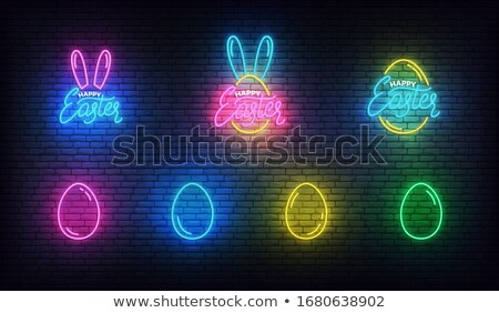 Stock photo: Easter Neon Label Set