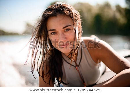 Сток-фото: Young Girl At The Beach With Wet Hair