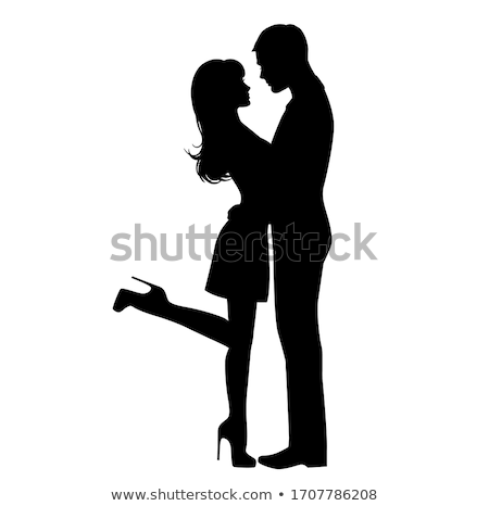 Zdjęcia stock: Couples Silhouette Kissing Image