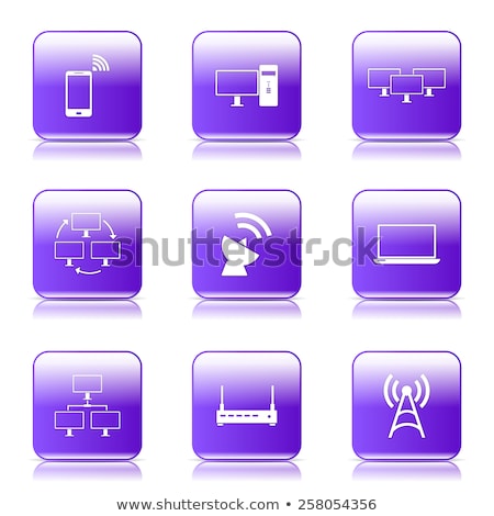 Stock fotó: Telecom Communication Square Vector Violet Icon Design Set 2