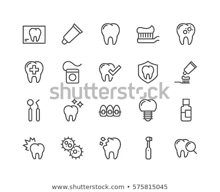 Foto d'archivio: X Ray Of Tooth Line Icon