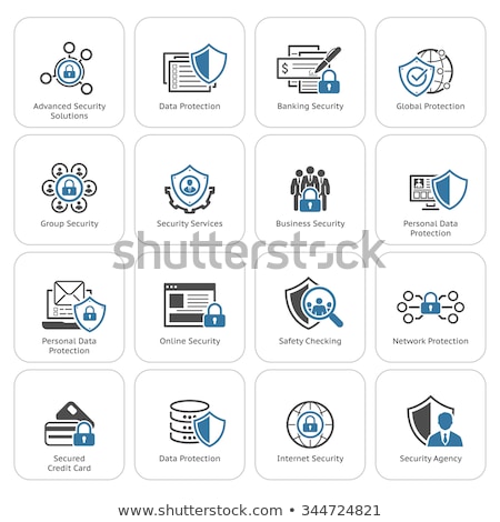 Stok fotoğraf: Secure Transaction Icon Flat Design