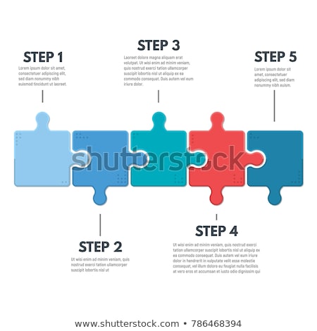 Foto stock: Five Steps Infographic With Puzzle Pieces