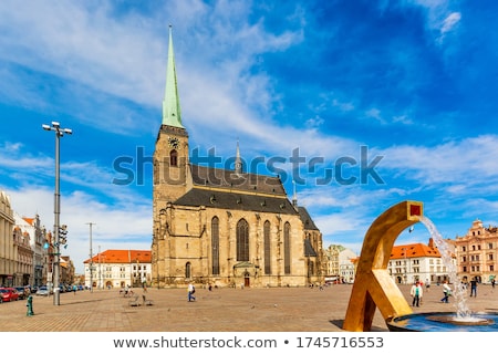 Zdjęcia stock: St Bartholomew Cathedral And Old Water Tower In Pilsen