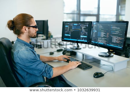 Foto stock: Highly Professional Programmer At Work