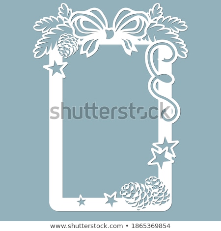 Stock photo: Frame With Streamer For Photo On The Winter Background