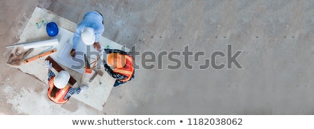 Stock photo: Architect Working On Blueprint Engineer Meeting Working With Pa