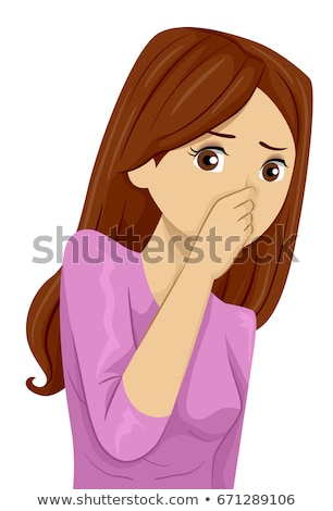 Stock fotó: Woman Covering Her Nose From Bad Smell