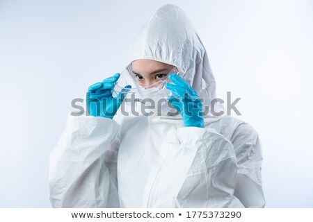 Foto stock: Young Male And Female Doctor With Mask Glasses And Gloves