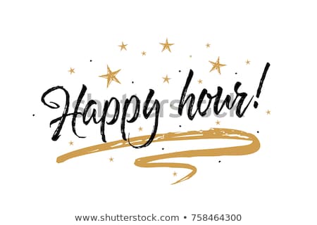 Stockfoto: Happy Hours Handwritten With White Chalk On A Blackboard