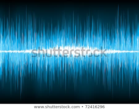 Stok fotoğraf: Sound Waves Oscillating On Black Background Eps 8