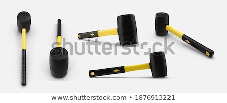 Stock fotó: Construction Worker About To Bang An Object With A Mallet