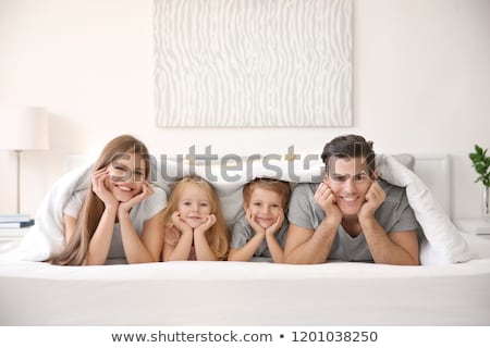 Stok fotoğraf: Family In Bed