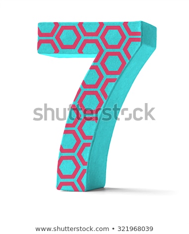 Colorful Paper Mache Number On A White Background - Number 77 Stock fotó © Zerbor