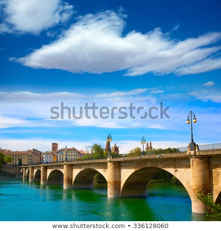 Stock photo: Way Of Saint James In Logrono Bridge Ebro River