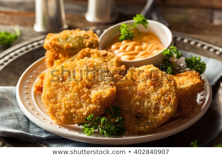 Stok fotoğraf: Plate Of Fried Green Tomatoes