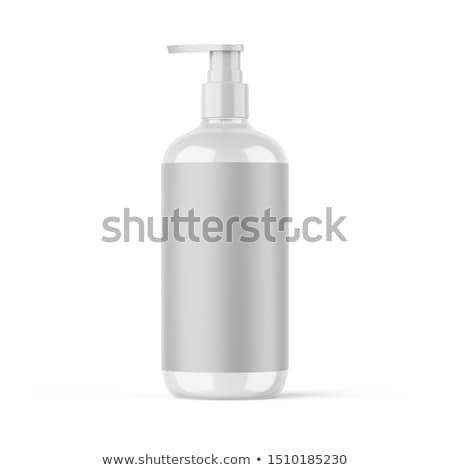 Foto d'archivio: White Plastic Bottle With Label And Box 3d Rendering