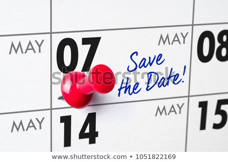 Foto stock: Wall Calendar With A Red Pin - May 07