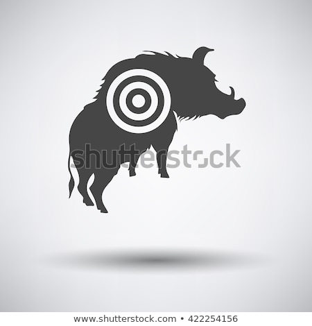 Foto stock: Boar Silhouette With Target Icon
