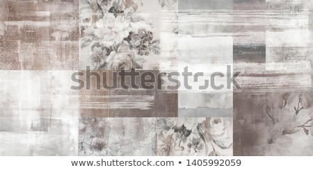 Stockfoto: Grunge Brown Background With Ancient Ornament Vintage Textile