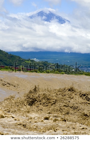 Stock fotó: Mount Fuji With Muddy River