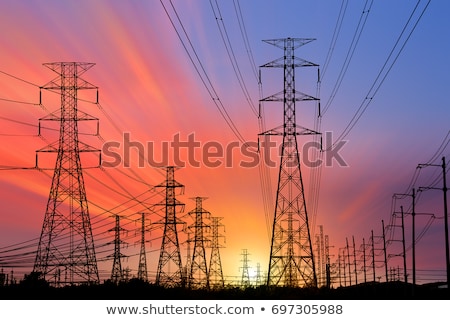 Stockfoto: Electrical Power Lines And Towers