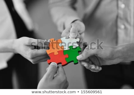 Puzzle Slice In A Hand [[stock_photo]] © dotshock