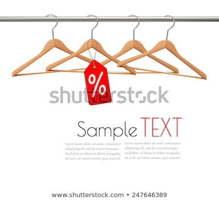 Stock photo: Wooden Coat Hanger And Sale Tag Illustration