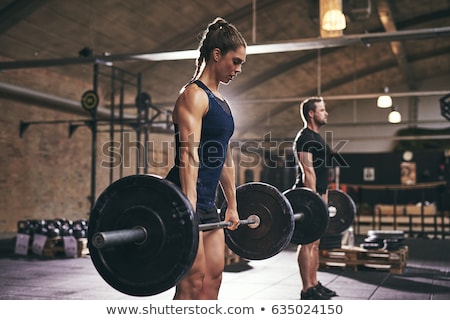 Stockfoto: Strong Woman With Barbells