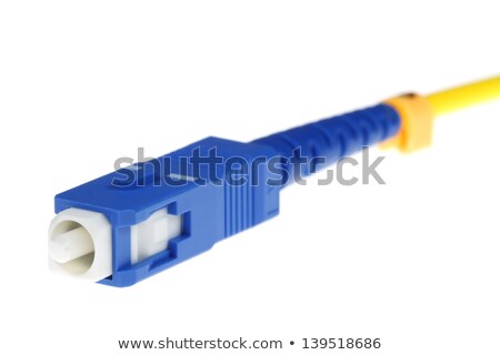 Foto stock: Blue Fiber Optic Sc Connector