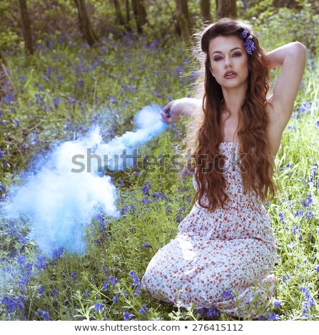 [[stock_photo]]: Artistic Portrait Of A Girl In A Bluebell Forest