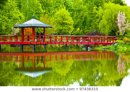 Сток-фото: Japanese Garden Pavilion In Spring