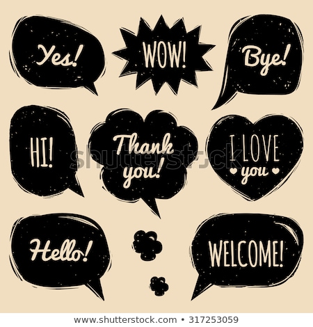 Foto stock: Hand Drawn Bubble Speech Illustration Symbol Design