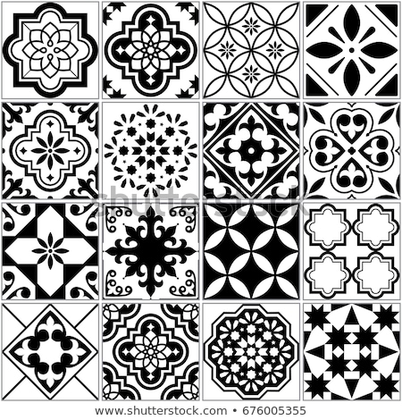 Azulejo Tiles Collection Collection Monochrome Zdjęcia stock © RedKoala